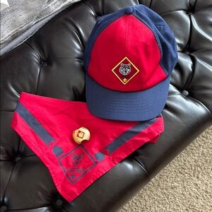 Kids Wolf level Cub Scout Cap, Slide & Neckerchief Set
